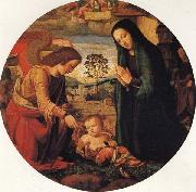 ALBERTINELLI Mariotto The Adoration of the Child with an Angel oil painting reproduction